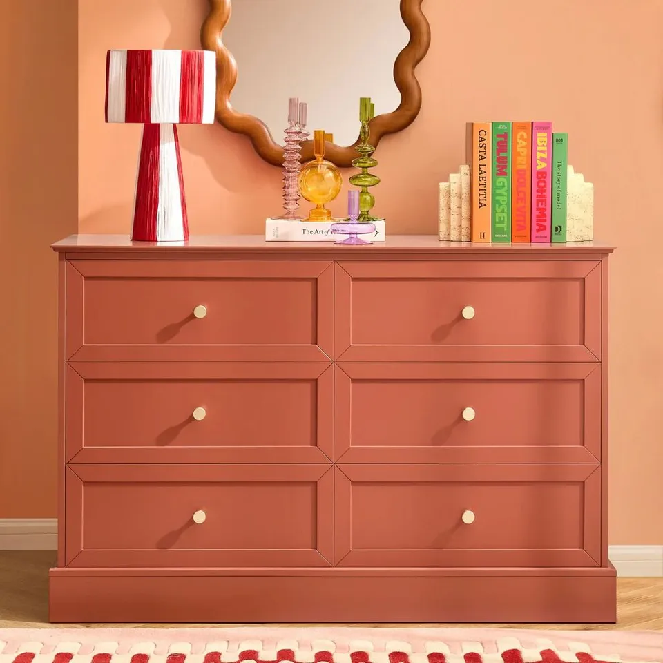 BOXED DUSK RUBY 6 DRAWER CHEST - TERRACOTTA (1 BOX)