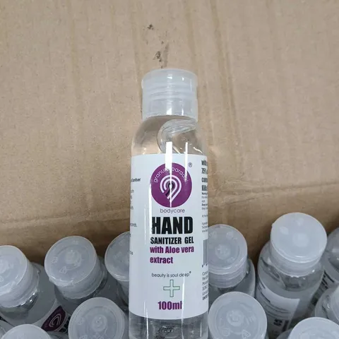 BOX OF APPROXIMATELY 100 BOTTLES OF HAND SANITIZER GEL - 100ML PER BOTTLE