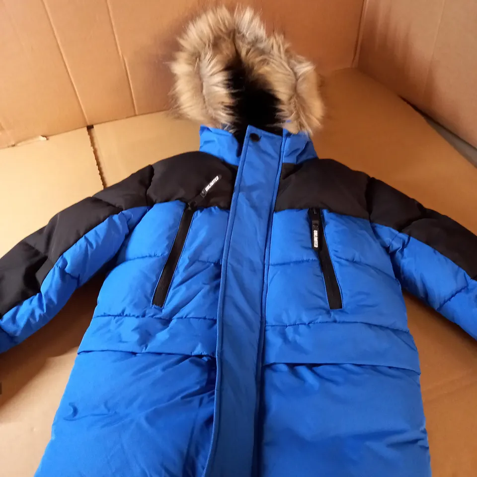 GEORGE UNLIMITED HOODED AND PADDED COAT - BLUE SIZE 5-6 YEARS