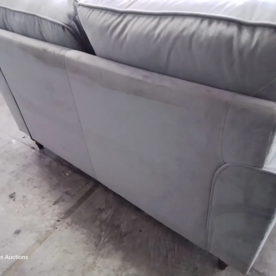 DESIGNER MARCANTONIO TWO SEATER SOFA GREY PLUSH FABRIC 