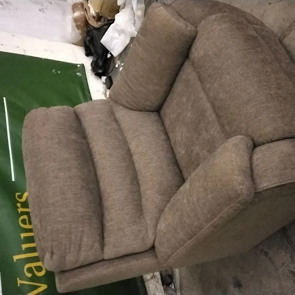 QUALITY DESIGNER CHOCOLATE BROWN FABRIC ARMCHAIR 