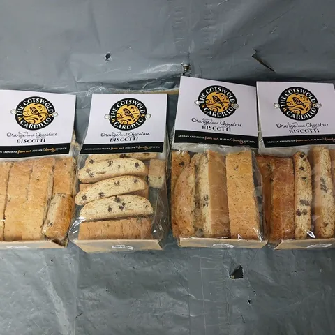 8 PACKS OF THE COTSWORLD ORANGE AND CHOCOLATE BISCOTTI