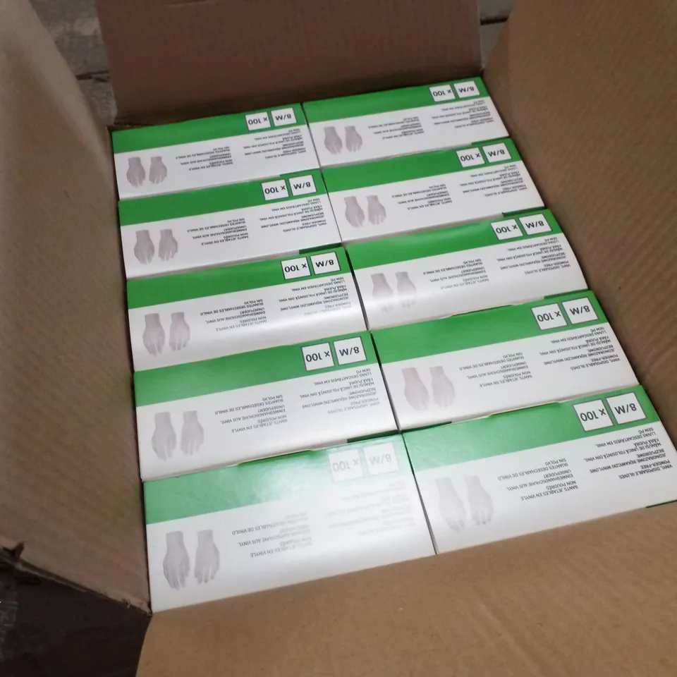 PALLET CONTAINING APPROXIMATELY 600 INTCO VINYL GLOVES 100PK MEDIUM