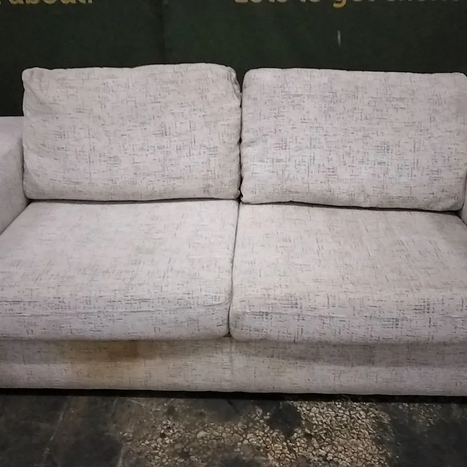 DESIGNER GREY PATTERNED FABRIC THREE SEATER SOFA