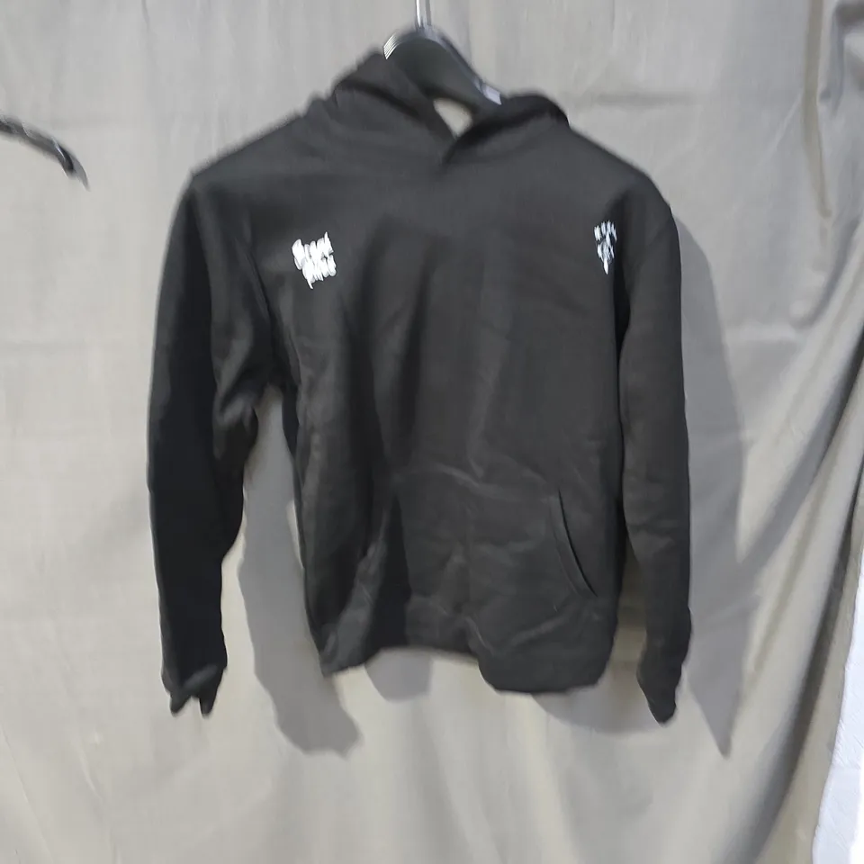 BOX OF APPROXIMATELY 25 CLOTHING ITEMS INCLUDING:BREAK THE RULES TRACKSUIT BOTTOMS, JUMPER AND GREY HOODIE