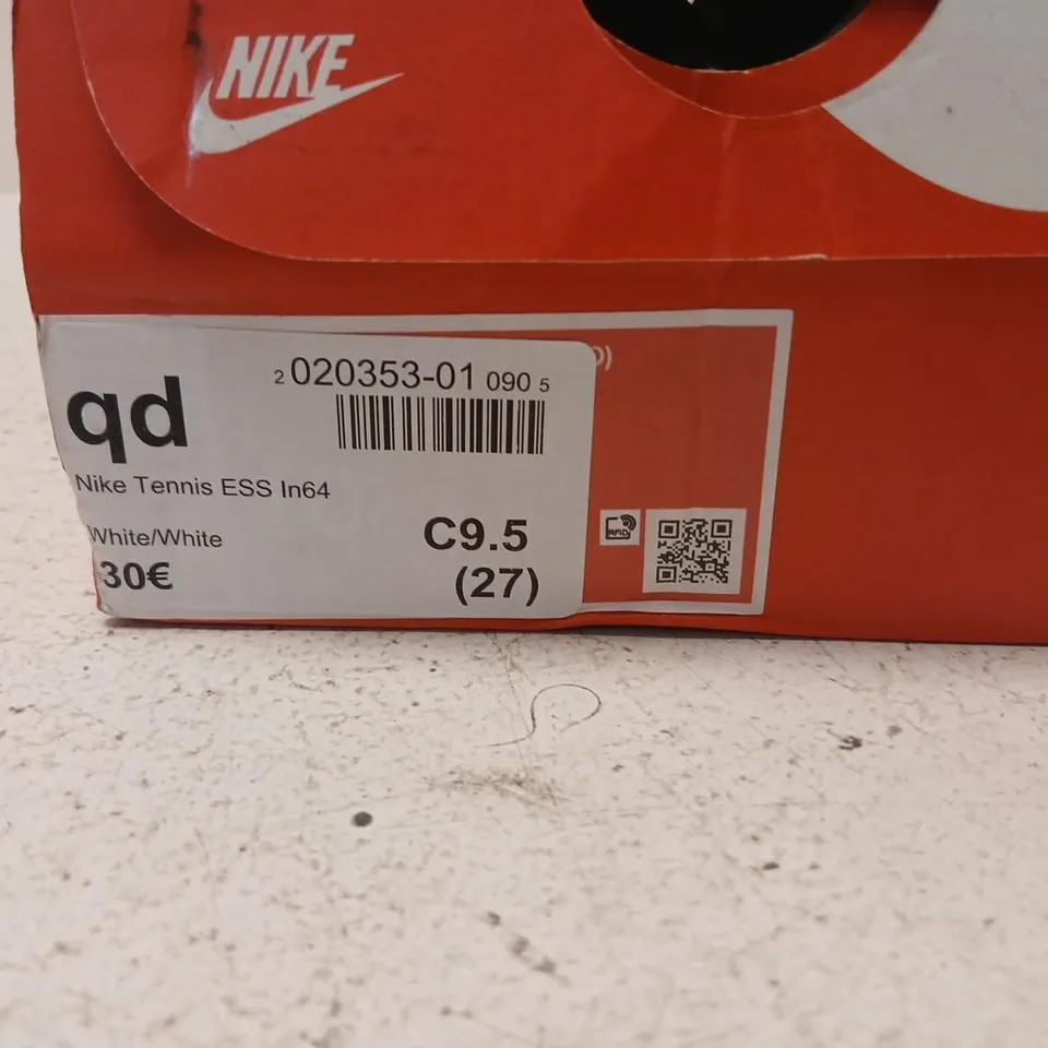 NIKE TENNIS ESS IN64 WHITE KID'S TRAINERS (UK 9.5 / EU 27) – BOXED
