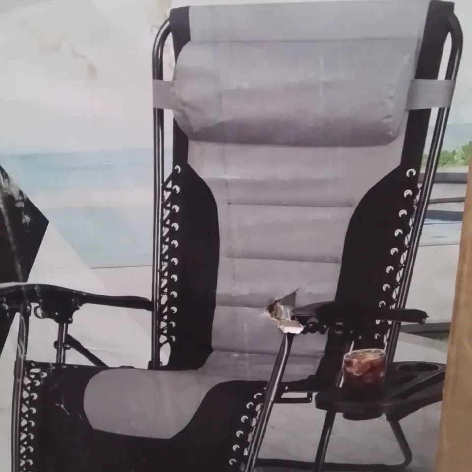 BOXED KEPLIN 2 PACK OF PADDED GRAVITY CHAIRS -GREY-