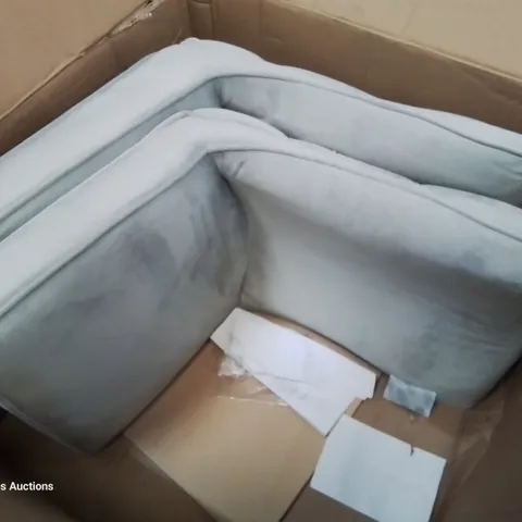 BOXED PAIR OF ROCCO DINING CHAIRS LIGHT GREY VELVET