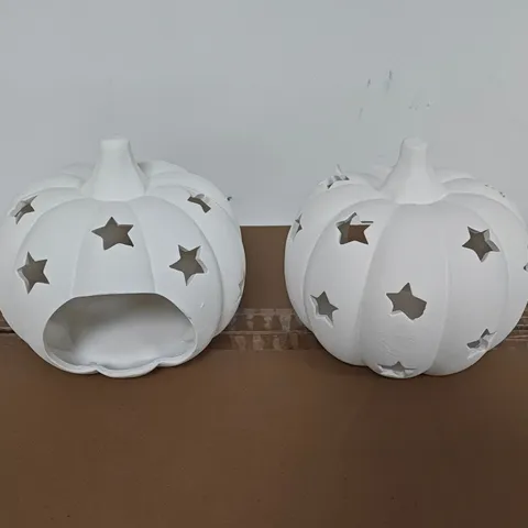 SET OF 6 CERAMIC PUMPKIN STARS 