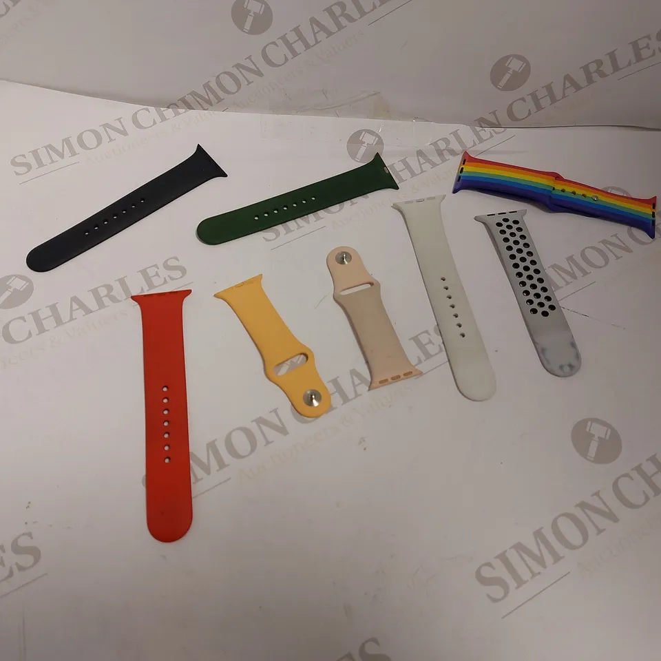 BOX OF APPROX 60 LOOSE APPLE WATCH STRAPS IN ASSORTED COLOURS
