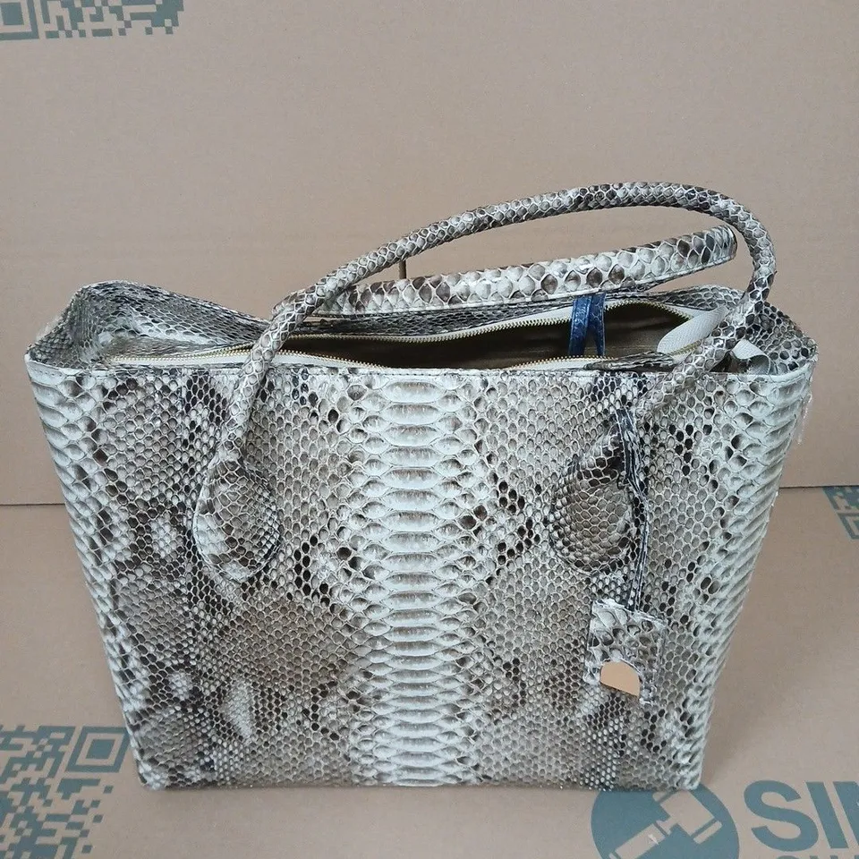LA MAREY SNAKESKIN  LEATHER TOTE BAG