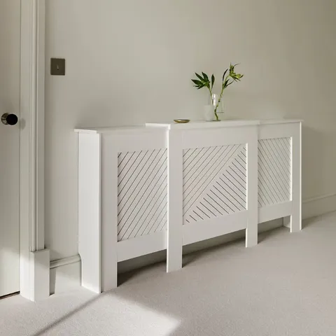 BOXED LAURA JAMES JACK ADJUSTABLE RADIATOR COVER - SNOW WHITE (1 BOX)