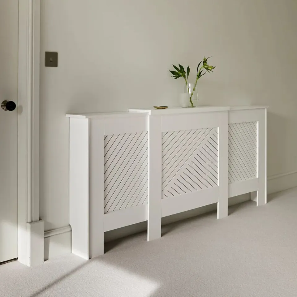 BOXED LAURA JAMES JACK ADJUSTABLE RADIATOR COVER - SNOW WHITE (1 BOX)