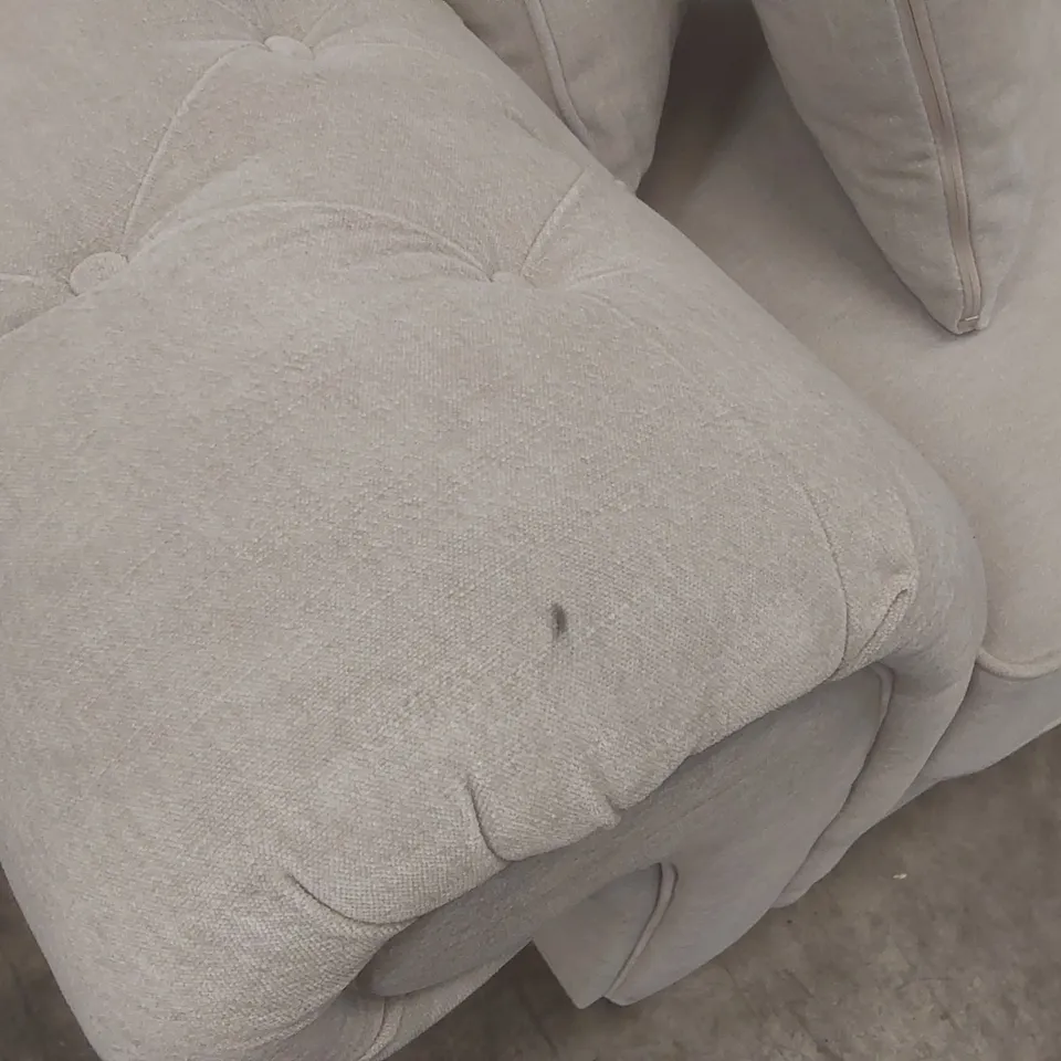 QUALITY DESIGNER WINDSOR 3 SEATER FABRIC SOFA - NATURAL