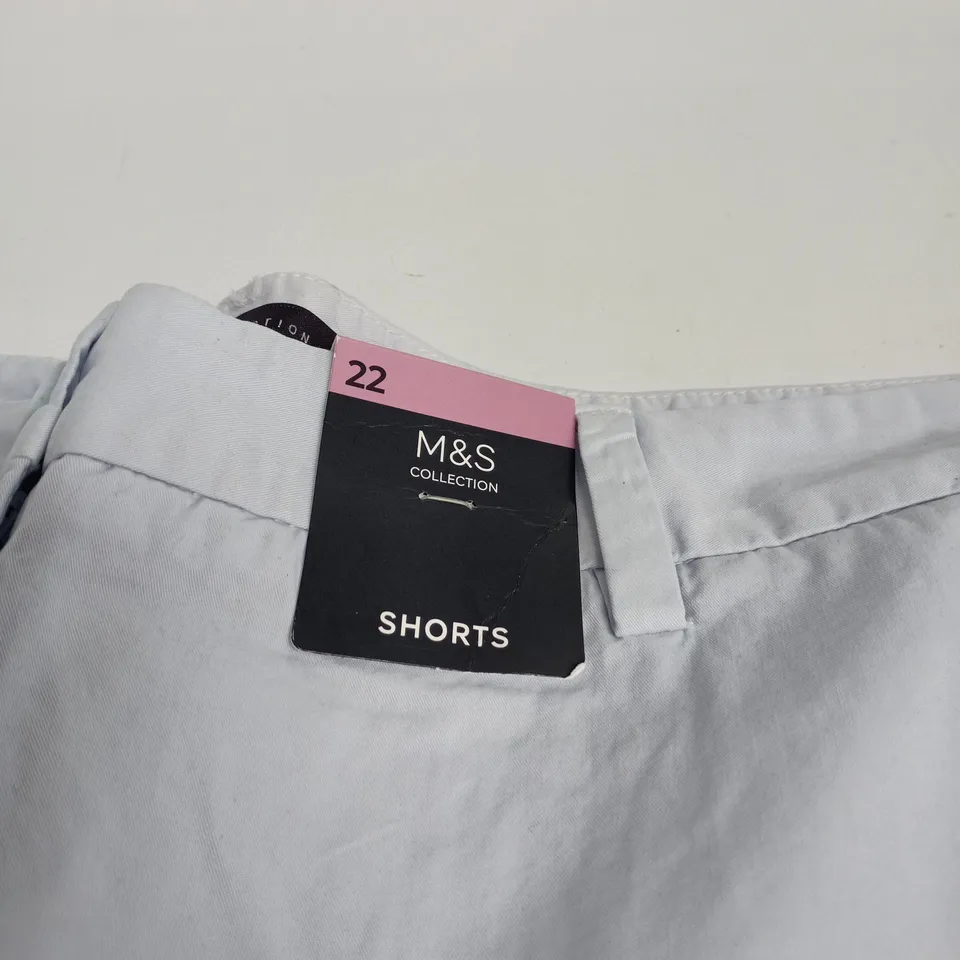 M&S COLLECTION SHORTS, WOMEN’S – LIGHT BLUE, UK 22