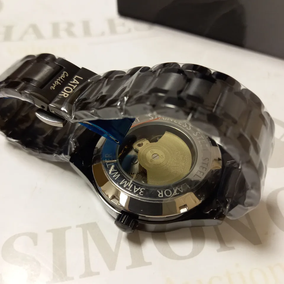 LATOR CALIBRE PART SKELETON GOLD FACE BRACELET STRAP WATCH RRP £550