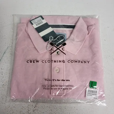 BAGGED CREW CLOTHING COMPANY CLASSIC PIQUE POLO IN PINK - LARGE