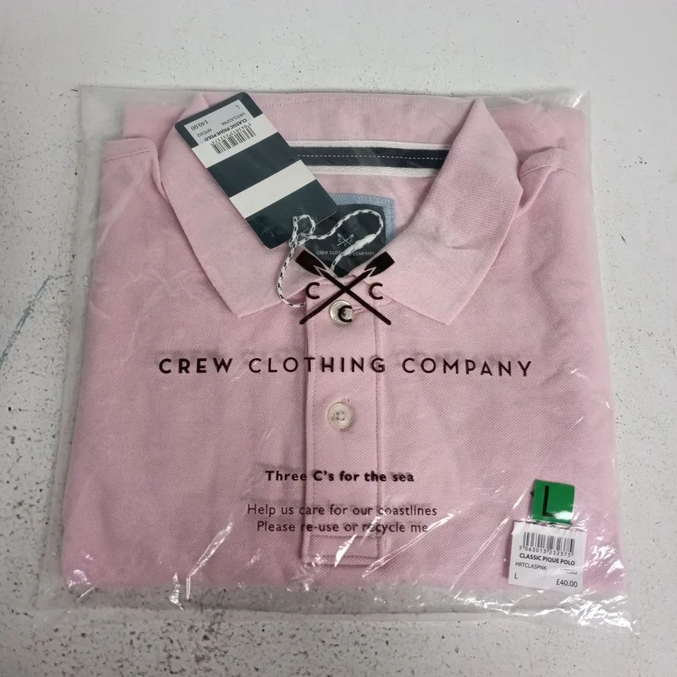 BAGGED CREW CLOTHING COMPANY CLASSIC PIQUE POLO IN PINK - LARGE