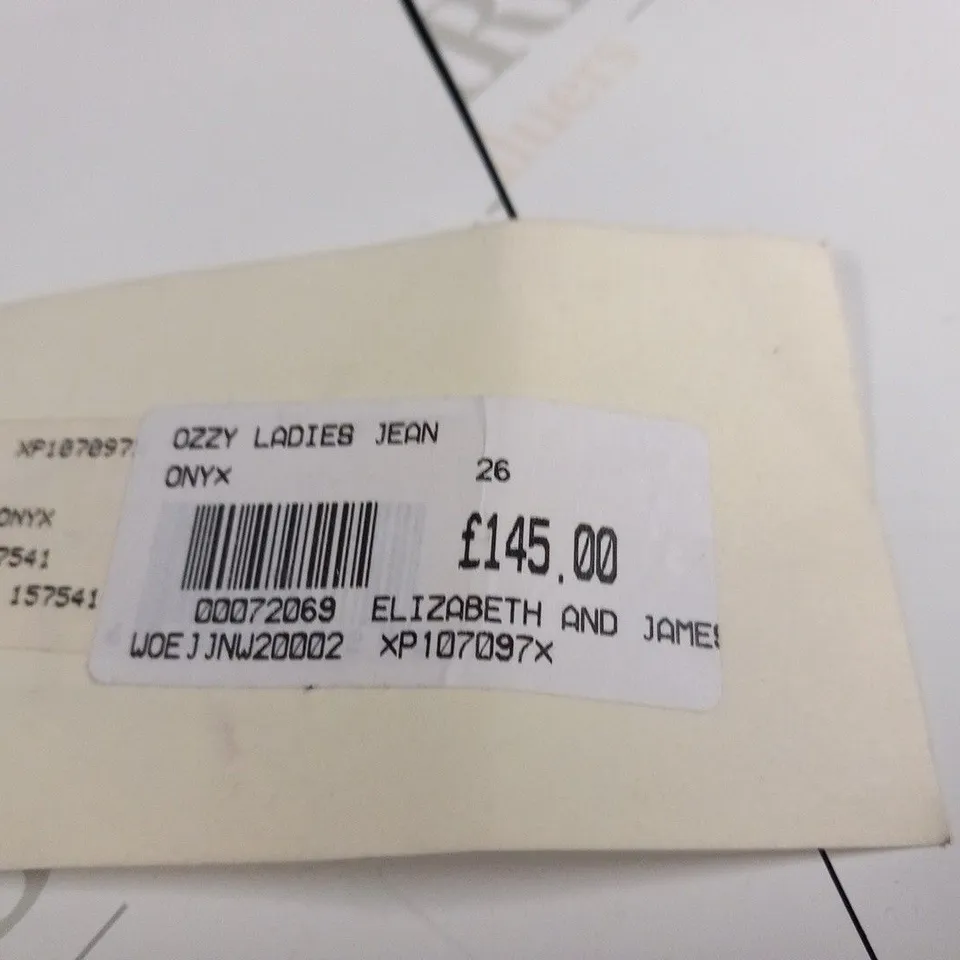 TEXTILE ELIZABETH AND JAMES OZZY LADIES ONYX JEANS SIZE 26