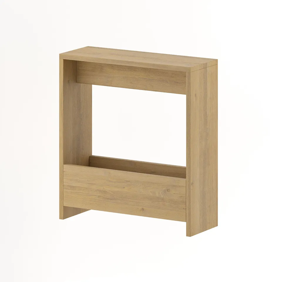 BOXED SIMPI MODERN SIDE TABLE H 60CM 2 TIER IN OAK