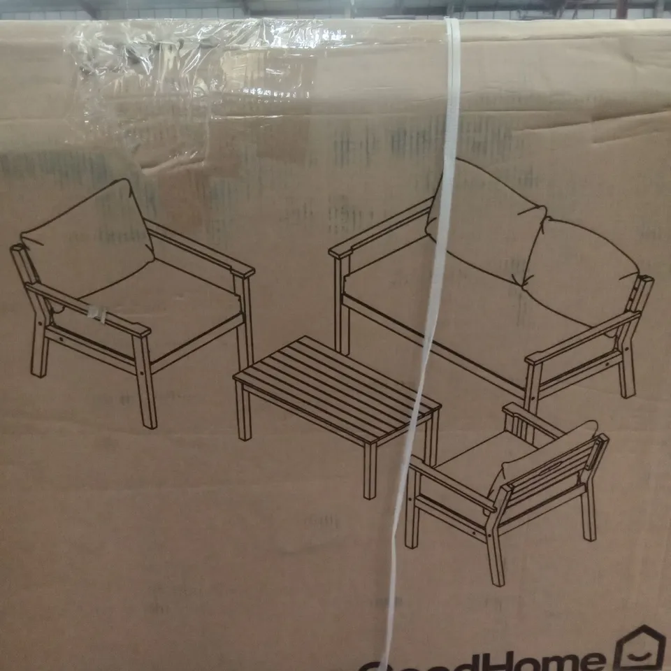 BOXED GOODHOME DENIA WOODEN COFFEE TABLE SET 