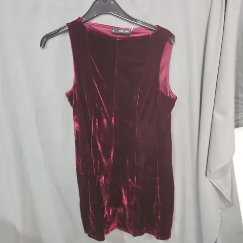  MANGO VELVET SLEEVELESS DRESS – BURGUNDY (EU XXL, US 12) UK16