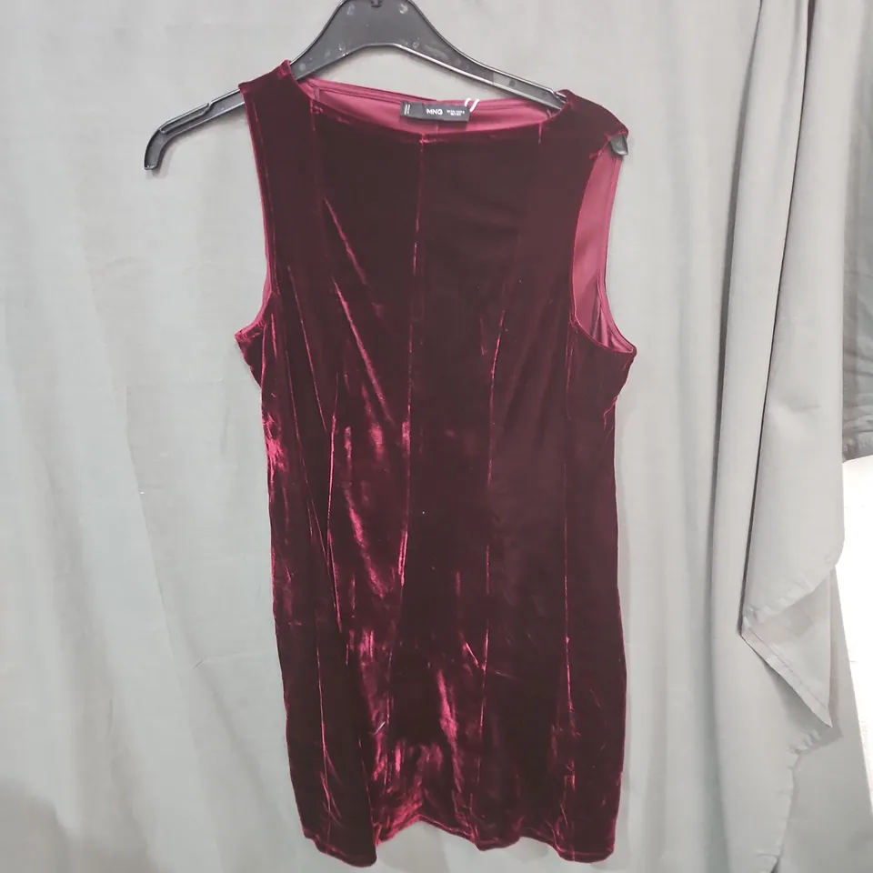 MANGO VELVET SLEEVELESS DRESS – BURGUNDY (EU XXL, US 12) UK16