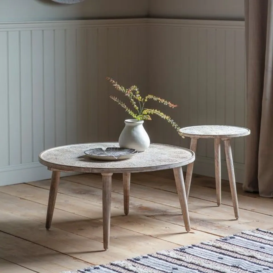 BOXED BREDE COFFEE TABLE - NATURAL WHITE (1 BOX)