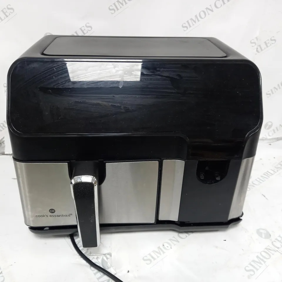 BOXED COOK'S ESSENTIALS 7.7L DUAL AIR FRYER, BLACK
