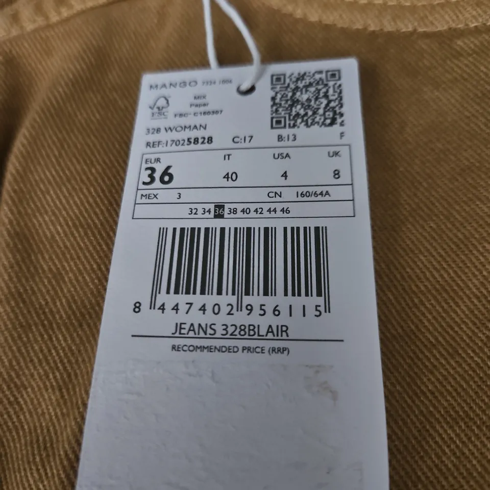 MANGO JEANS 328 BLAIR – WOMEN'S JEANS, UK 8, BROWN