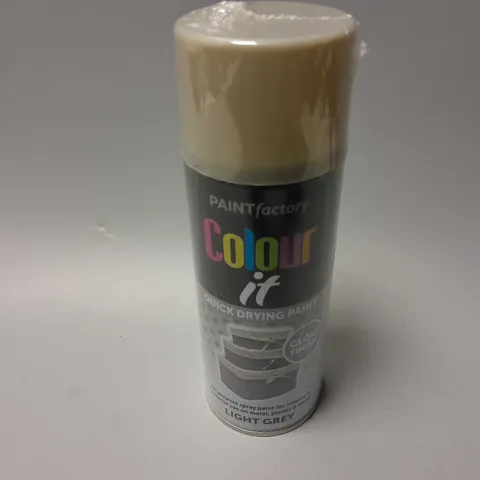 APPROXIMATELY 12 PAINTFACTORY COLOUR IT QUICK DRYING PAINT - LIGHT GREY GLOSS (12 x 400ml) - COLLECTION ONLY