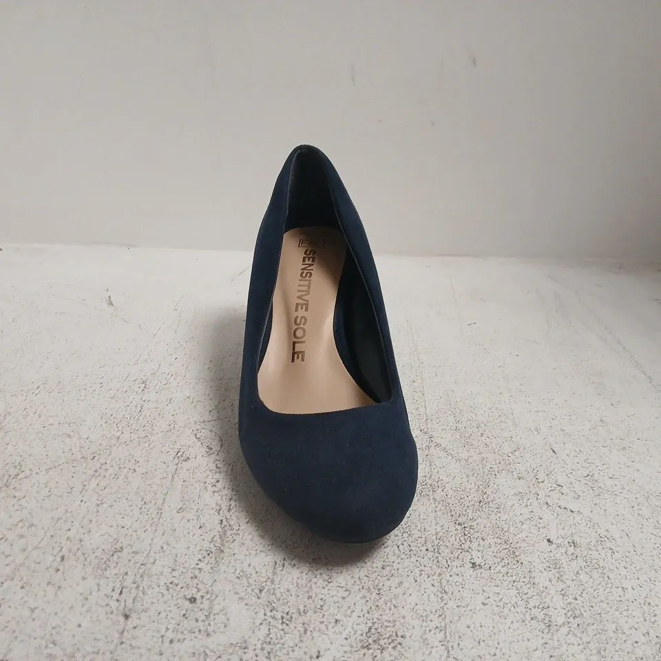 LADIES' NAVY SUEDE HIGH-HEELED COURT SHOES SIZE UK 6