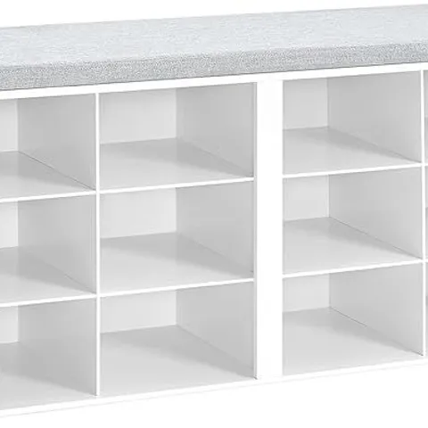BOXED HZUANERI SHOE STORAGE BENCH WITH PADDED SEAT - WHITE OAK (1 BOX)