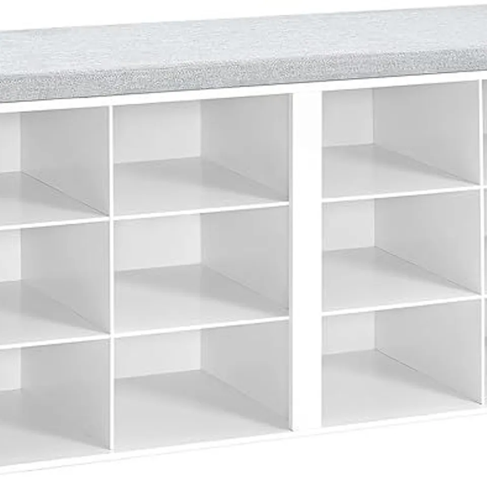 BOXED HZUANERI SHOE STORAGE BENCH WITH PADDED SEAT - WHITE OAK (1 BOX)