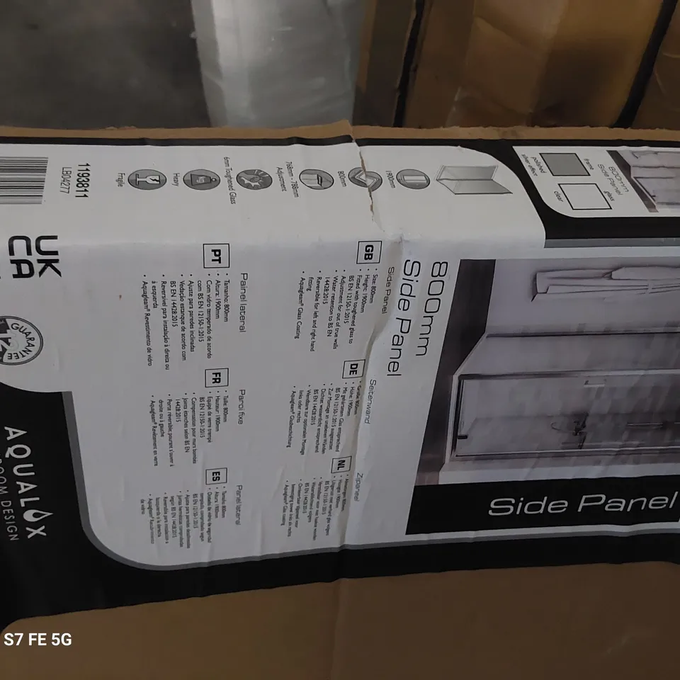 BOXED AQUALUX 800mm SHOWER SIDE PANEL