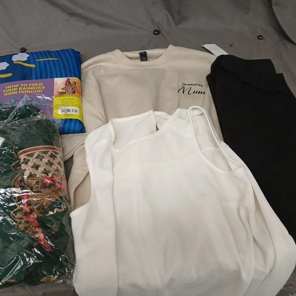 APPROXIMATELY 45 ASSORTED CLOTHING ITEMS IN VARIOUS SIZES, STYLES & COLOURS TO INCLUDE SWEATER, JEANS, JACKET, ETC - COLLECTION ONLY