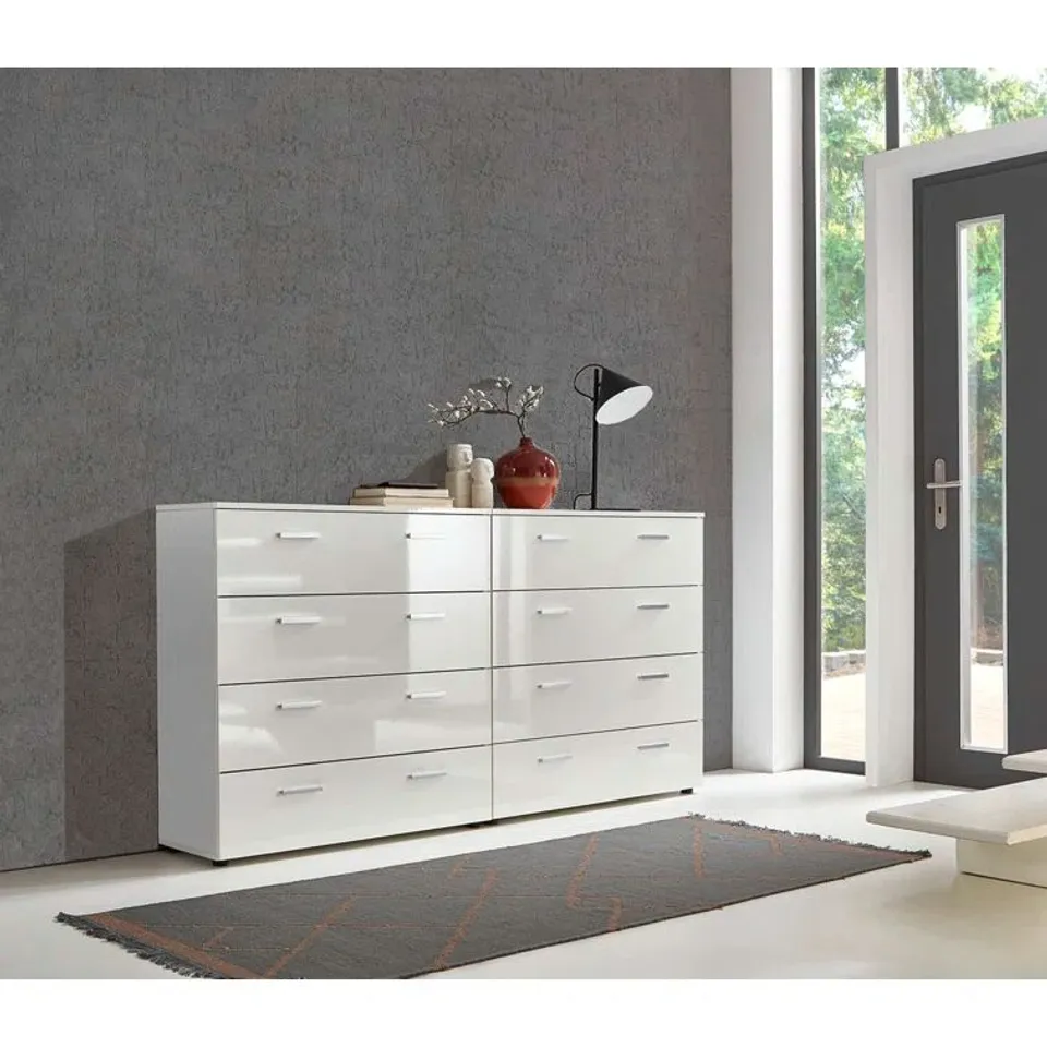 BOXED ANASTAJA 8-DRAWER CHEST OF DRAWERS (2 BOXES)