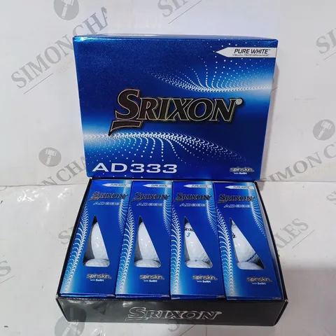 BOXED SRIXON AD333 PURE WHITE GOLF BALL SET