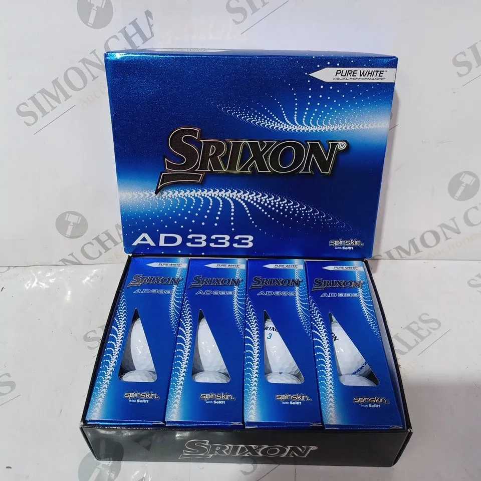 BOXED SRIXON AD333 PURE WHITE GOLF BALL SET