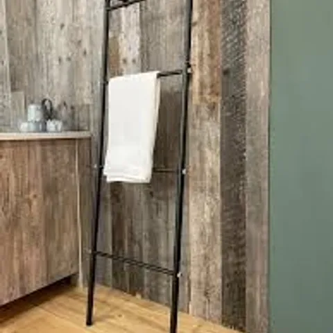 BOXED ADELPHI TOWEL LADDER IN BLACK-STEEL
