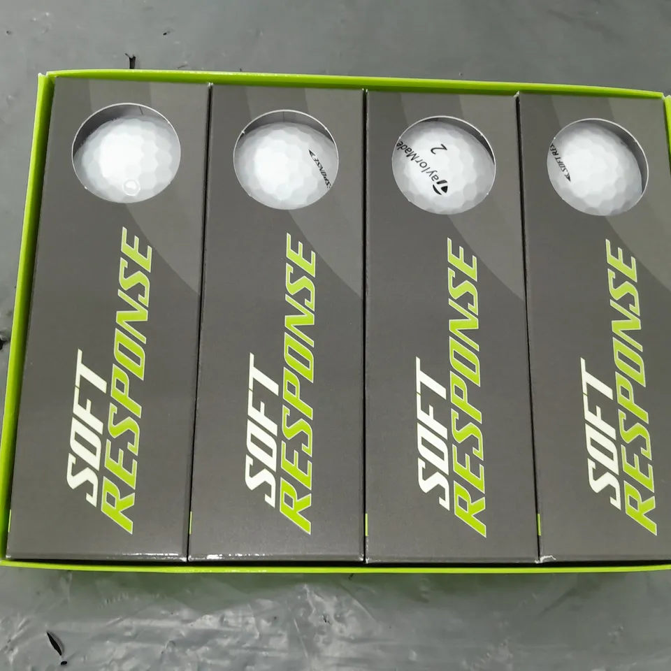 BOXED TAYLORMADE SOFT RESPONSE GOLF BALLS (QTY:12)