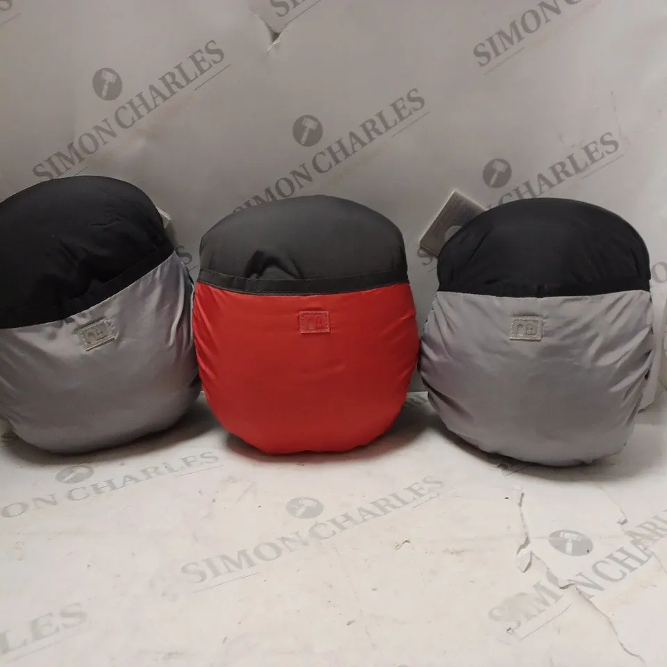 3 X MOTHERCARE COMPACT COSYTOES IN ASSORTED COLOURS 