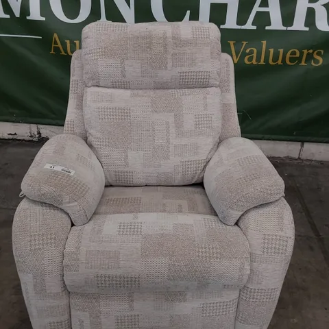 QUALITY BRITISH DESIGNER G PLAN KINGSBURY POWER RECLINING EASY CHAIR LYDIA BLUSH FABRIC