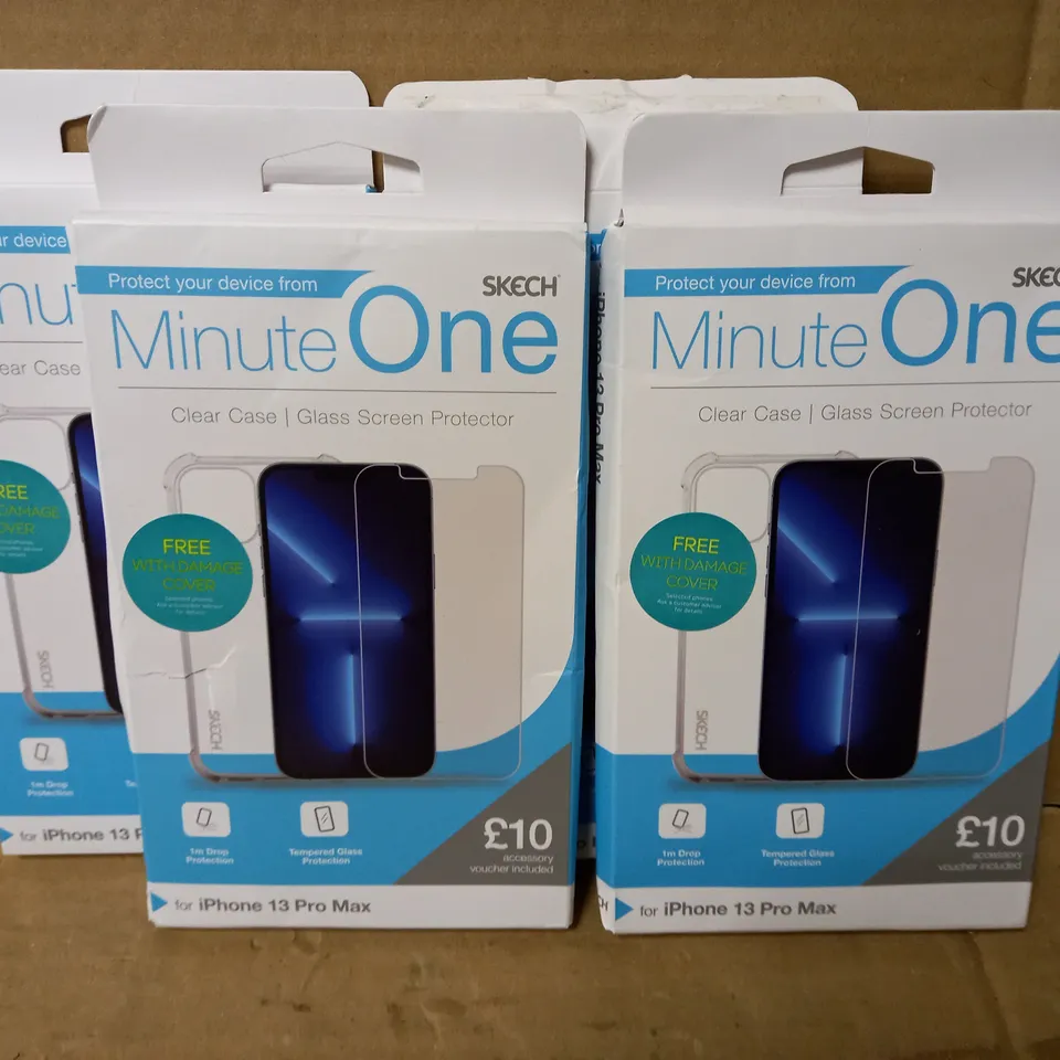 LOT OF 4 MINUTE ONE CLEAR CASES FOR IPHONE 13 PRO MAX