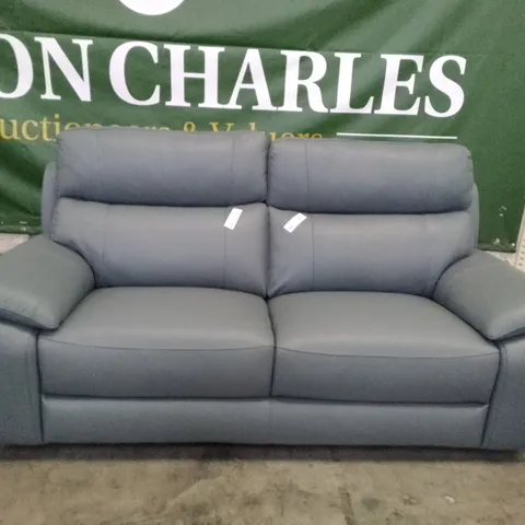 QUALITY ITALIAN DESIGNER PATRIZIO 3 SEATER SOFA - POWDER LEATHER