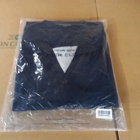 CHARLES TYRWHITT NAVY PURE MERINO CARDIGAN - XXL