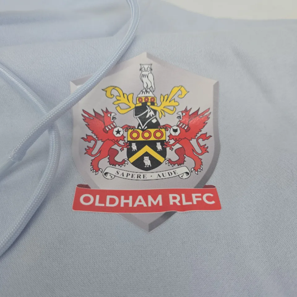 OLDHAM RLFC WOMEN'S HOODIE – LIGHT BLUE MEDIUM RUGBY