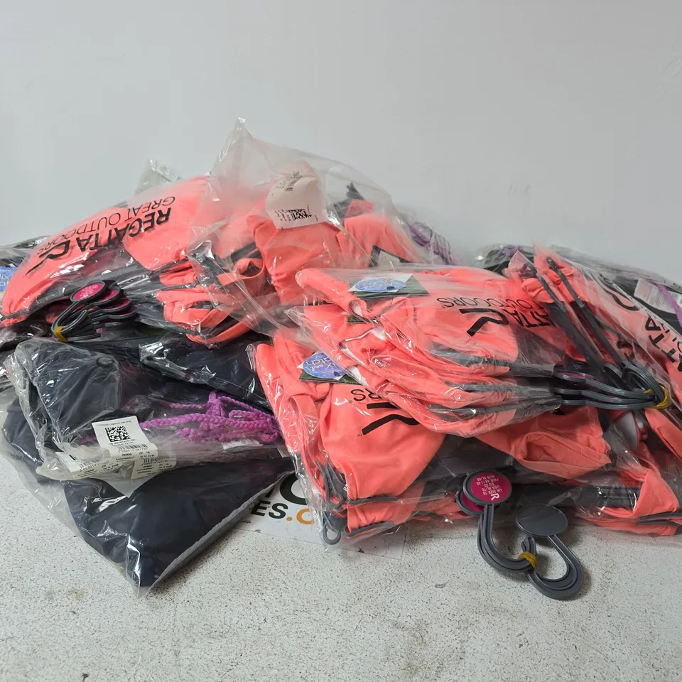 BOX OF APPROXIMATELY 60 BRAND NEW REGATTA CLOTHING ITEMS IN VARIOUS STYLES , COLOURS AND SIZES