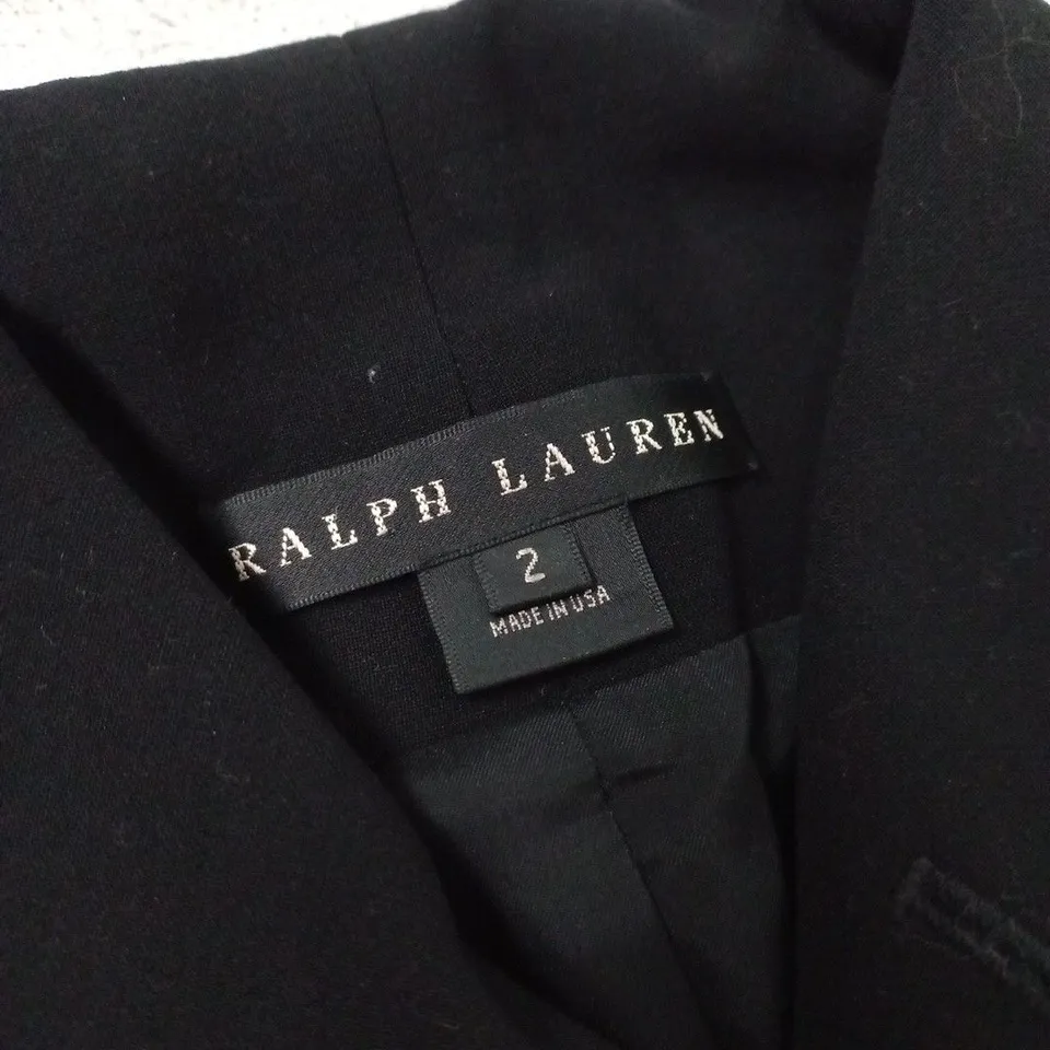 RALPH LAUREN BLAZER – WOMEN'S BLACK, US SIZE 2 (UK 6), MADE IN USA