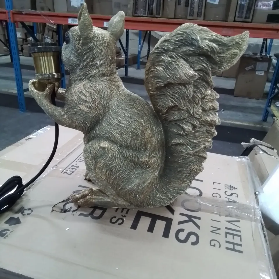 A BOXED SQUIRREL TABLE/DESK LAMP